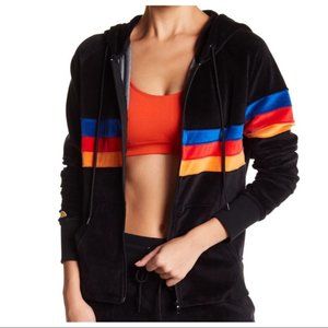 C&C California Velour Velvet Hoodie W Stripes S